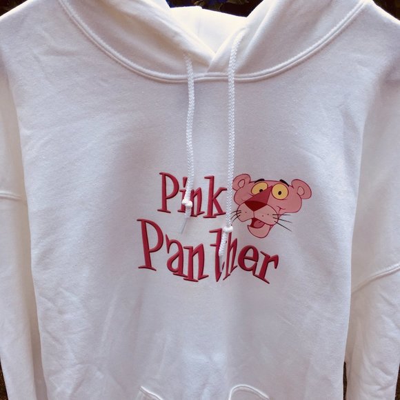 Pink Panther X-Large Hoodie White Sweatshirt - Picture 2 of 4